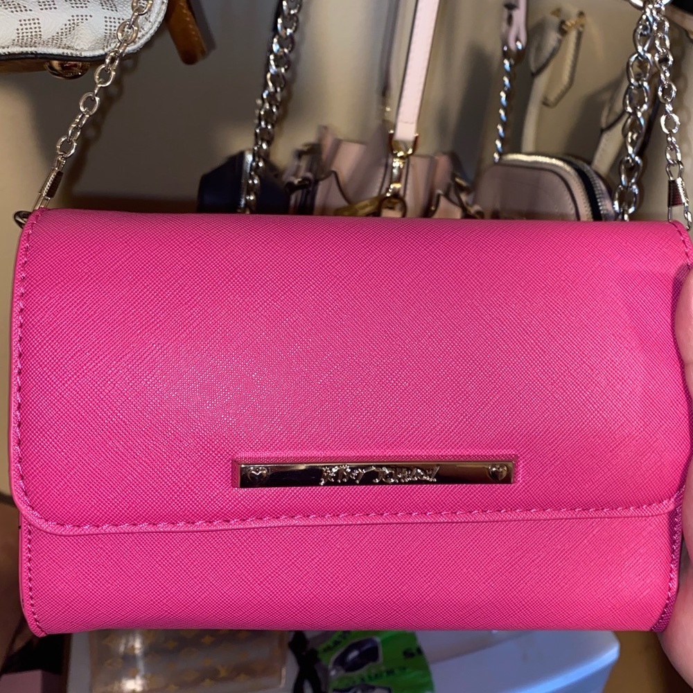 Betsey Johnson hot pink purse.